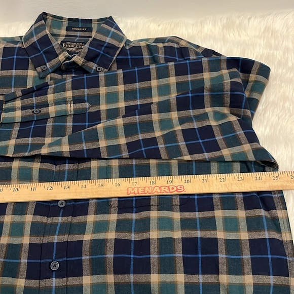 Pendleton Somerset Shirt Button Up Check Cotton Wool Long Sleeve Men Size L - Picture 9 of 9